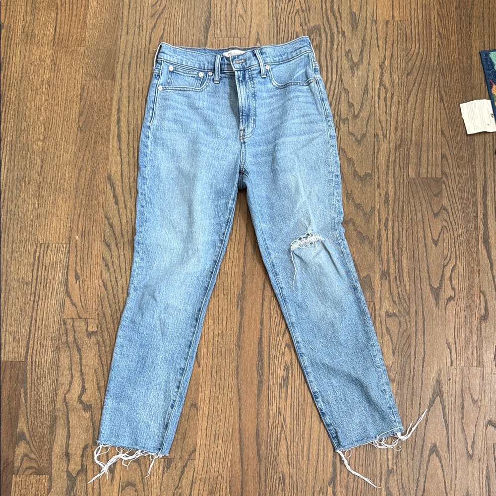 Madewell Classic Blue Perfect Vintage Crop Distressed Women's Jeans